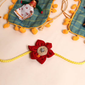  Handmade Fabric Flower Rakhi (Set of 2)