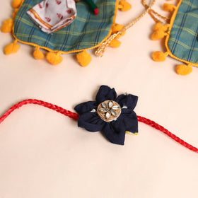 Handmade Fabric Flower Rakhi (Set of 2)