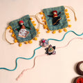  Handmade Fabric Flower Rakhi (Set of 2)