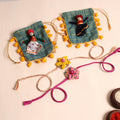  Handmade Fabric Flower Rakhi (Set of 2)