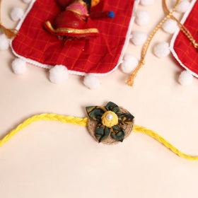  Handmade Fabric Flower Rakhi (Set of 2)