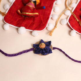  Handmade Fabric Flower Rakhi (Set of 2)