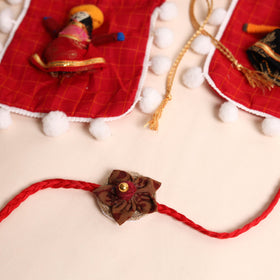  Handmade Fabric Flower Rakhi (Set of 2)