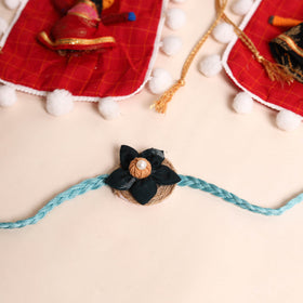  Handmade Fabric Flower Rakhi (Set of 2)