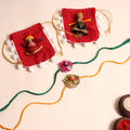  Handmade Fabric Flower Rakhi (Set of 2)