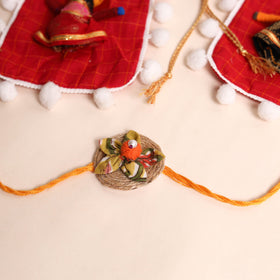 Handmade Fabric Flower Rakhi (Set of 2)