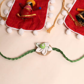  Handmade Fabric Flower Rakhi (Set of 2)