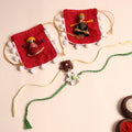  Handmade Fabric Flower Rakhi (Set of 2)