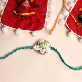  Handmade Fabric Flower Rakhi (Set of 2)