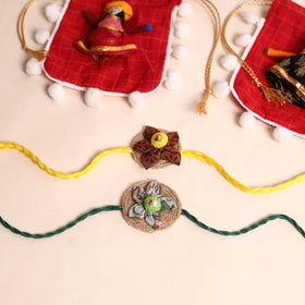  Handmade Fabric Flower Rakhi (Set of 2)