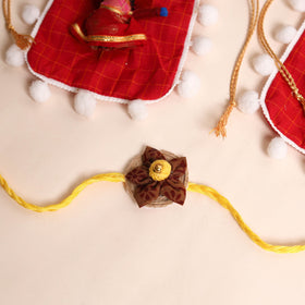  Handmade Fabric Flower Rakhi (Set of 2)