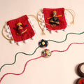  Handmade Fabric Flower Rakhi (Set of 2)