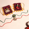  Handmade Fabric Flower Rakhi (Set of 2)