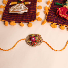  Handmade Fabric Flower Rakhi (Set of 2)
