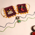  Handmade Fabric Flower Rakhi (Set of 2)