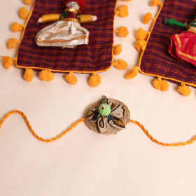  Handmade Fabric Flower Rakhi (Set of 2)