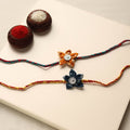  Handmade Fabric Flower Rakhi (Set of 2)
