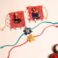  Handmade Fabric Flower Rakhi (Set of 2)