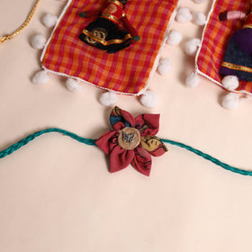  Handmade Fabric Flower Rakhi (Set of 2)