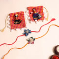  Handmade Fabric Flower Rakhi (Set of 2)
