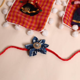  Handmade Fabric Flower Rakhi (Set of 2)