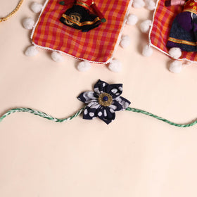  Handmade Fabric Flower Rakhi (Set of 2)