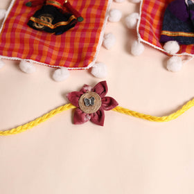  Handmade Fabric Flower Rakhi (Set of 2)