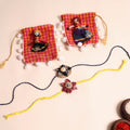  Handmade Fabric Flower Rakhi (Set of 2)