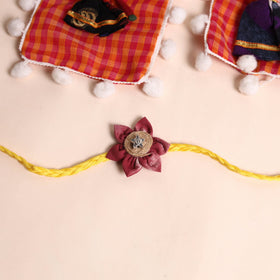  Handmade Fabric Flower Rakhi (Set of 2)