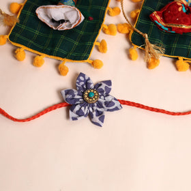  Handmade Fabric Flower Rakhi (Set of 2)
