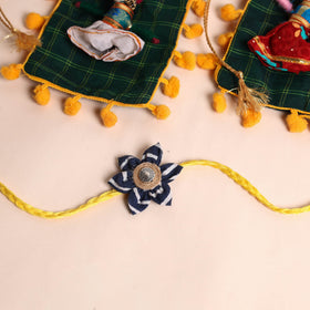 Handmade Fabric Flower Rakhi (Set of 2)