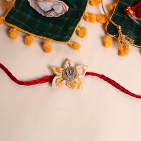  Handmade Fabric Flower Rakhi (Set of 2)