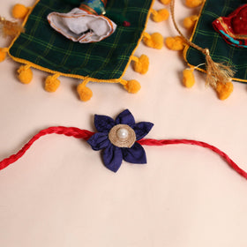  Handmade Fabric Flower Rakhi (Set of 2)