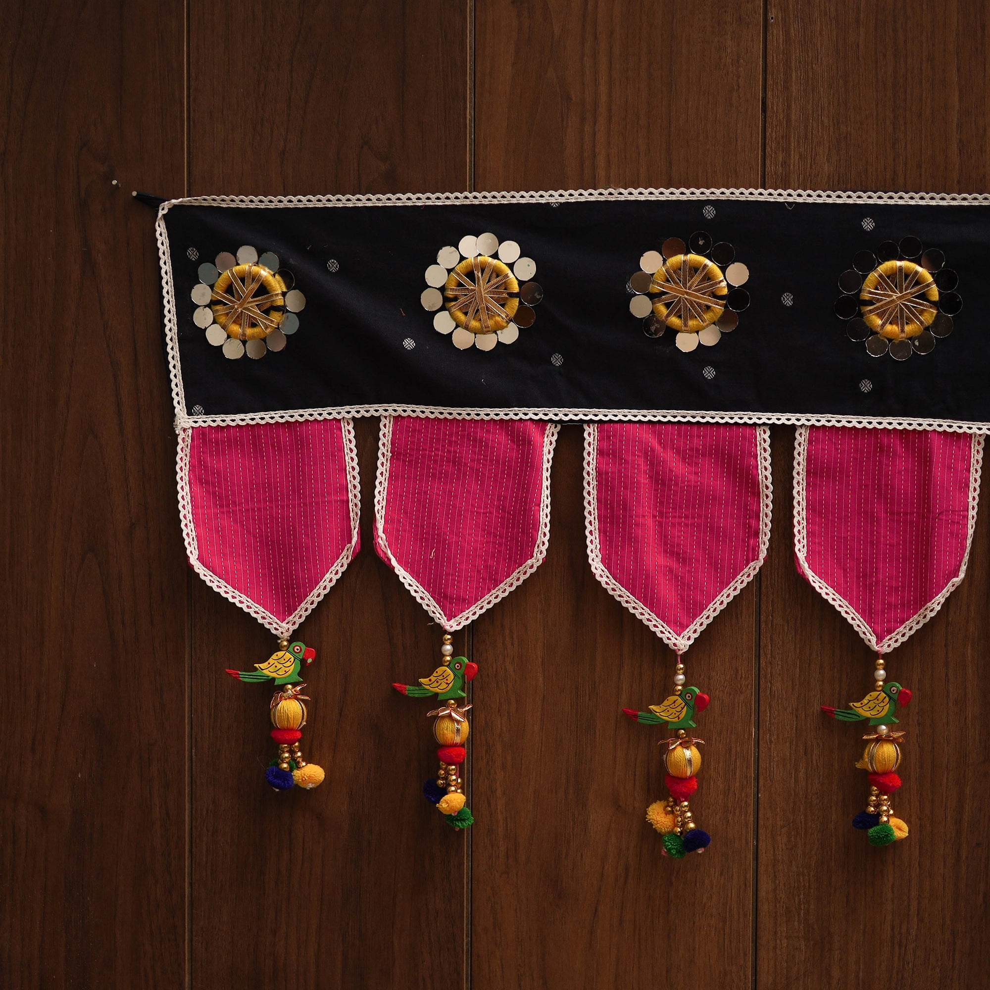 Handmade fabric toran for festive decor 105 - handcrafted