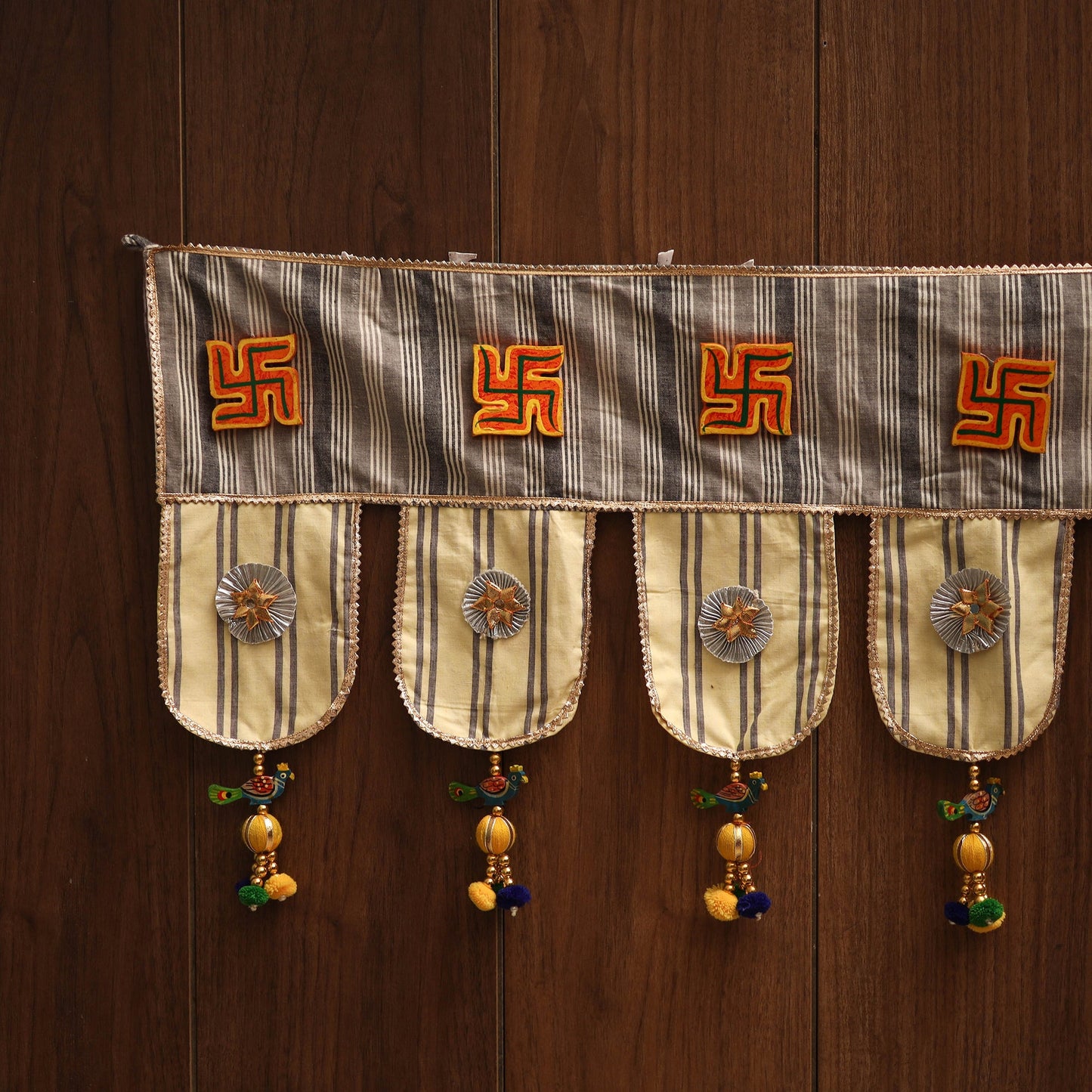 Handmade fabric toran for festive decor 110 - handcrafted