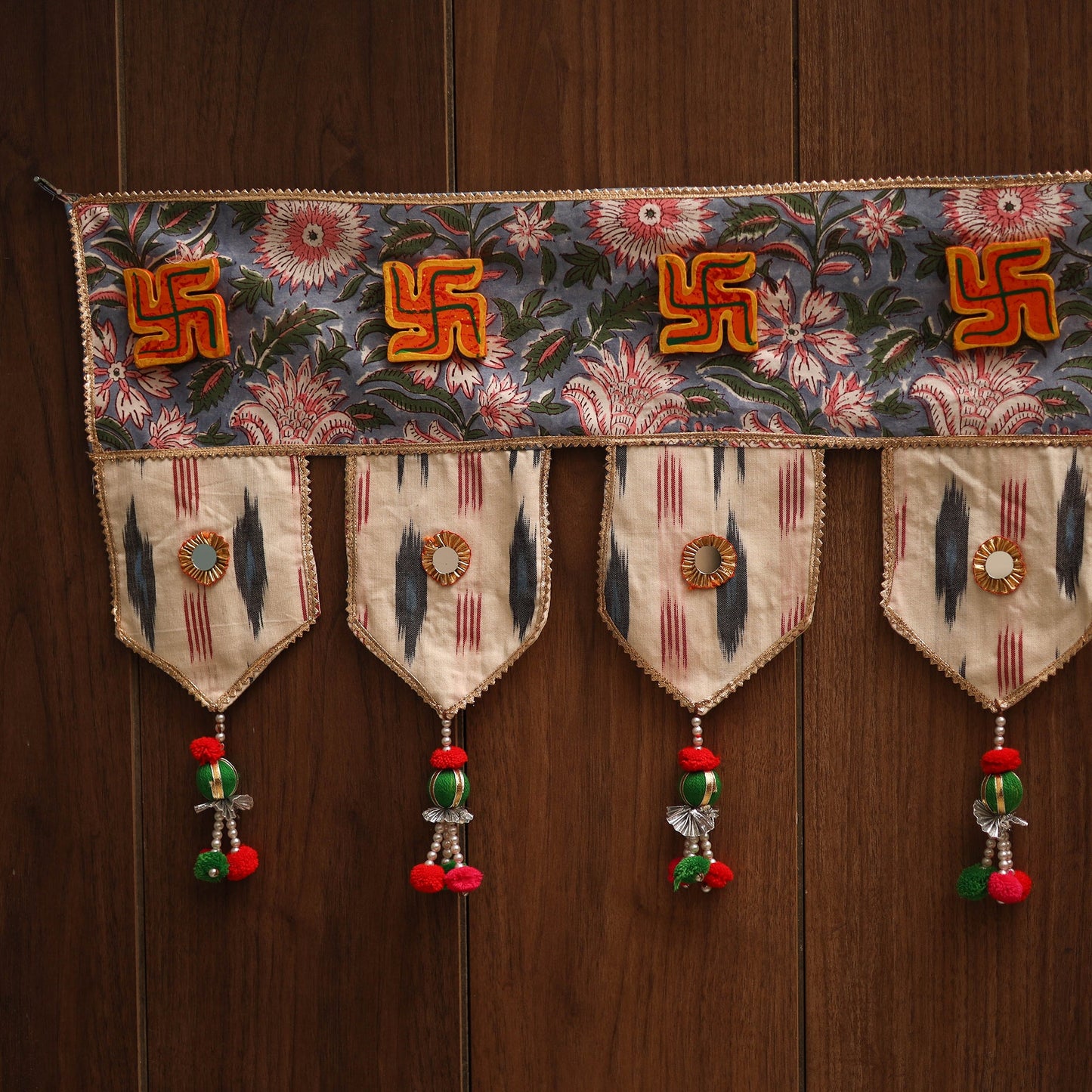 Handmade fabric toran for festive decor 111 - handcrafted