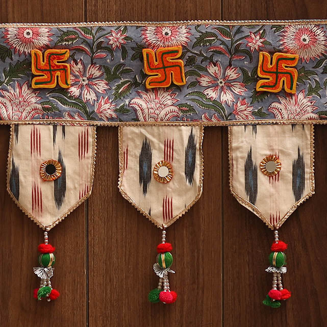 Handmade fabric toran for festive decor 111 - handcrafted