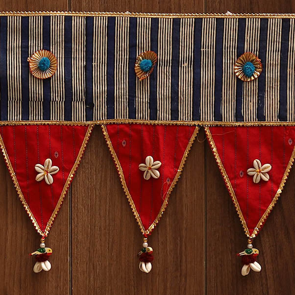 Handmade fabric toran for festive decor 117 - handcrafted