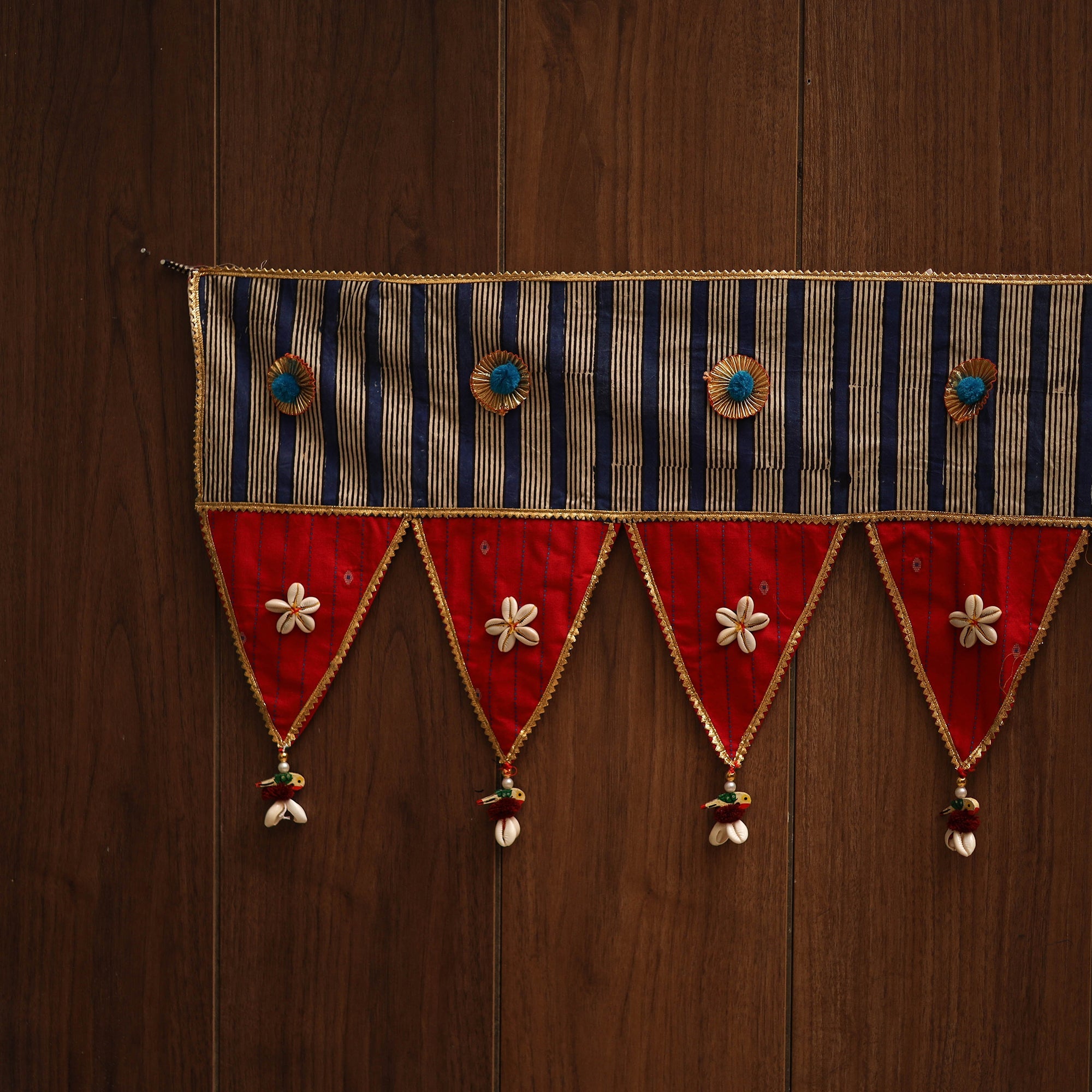 Handmade fabric toran for festive decor 117 - handcrafted