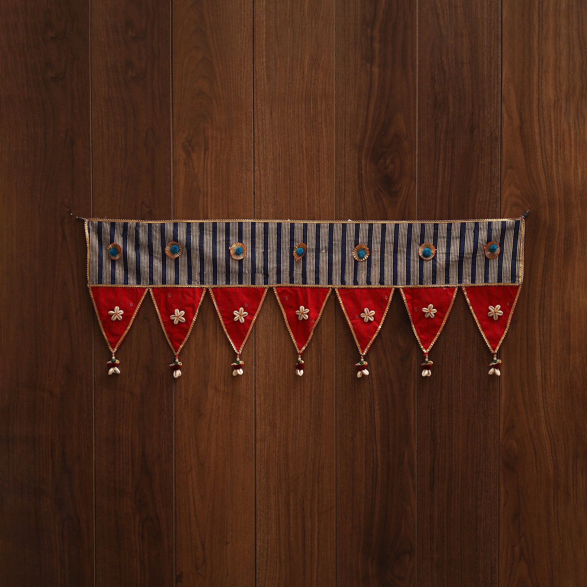 Handmade fabric toran for festive decor 117 - handcrafted