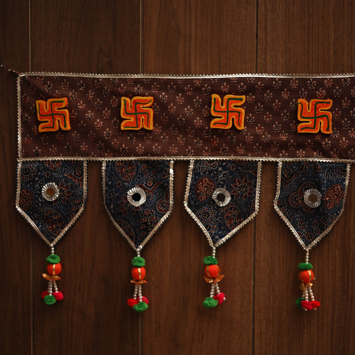 Handmade fabric toran for festive decor 118 - handcrafted