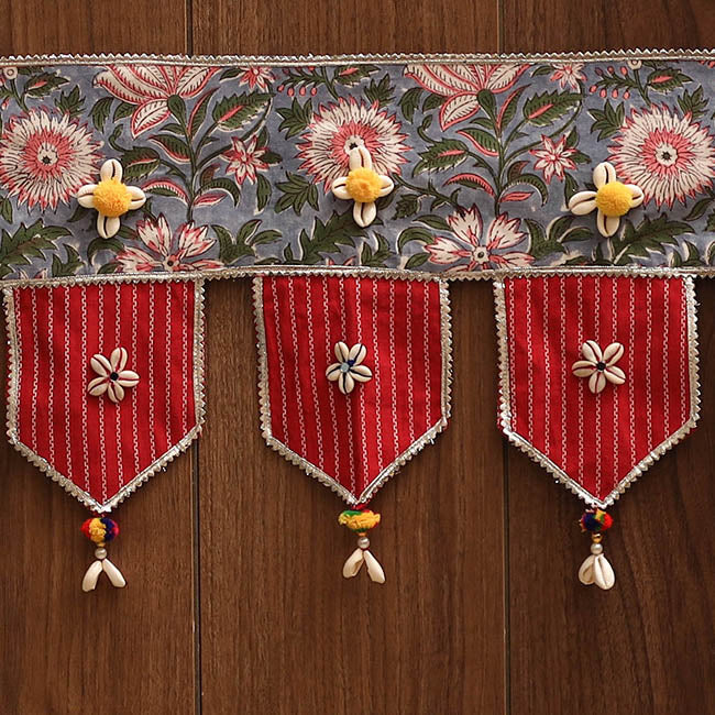 Handmade fabric toran for festive decor 120 - handcrafted