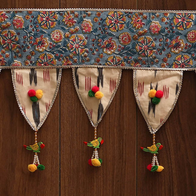 Handmade fabric toran for festive decor 123 - handcrafted