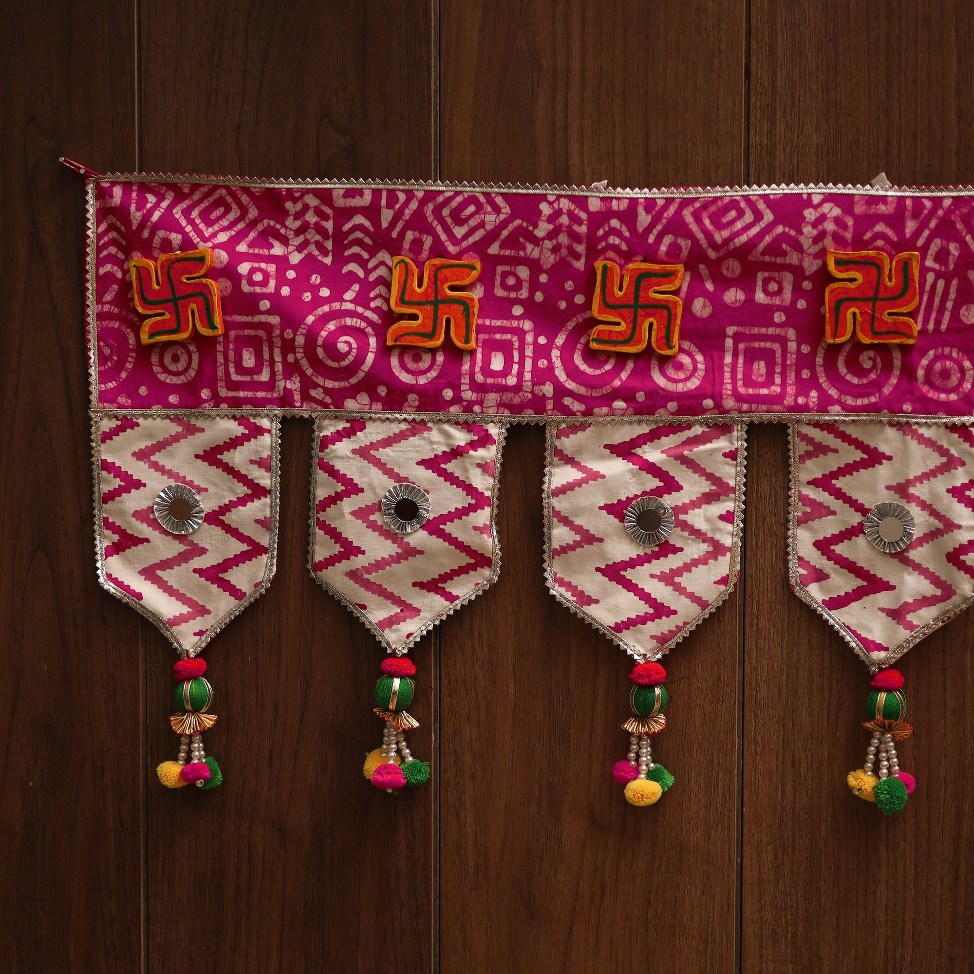 Handmade fabric toran for festive decor 124 - handcrafted