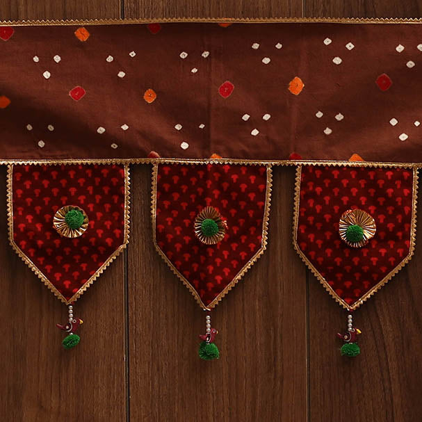 Handmade fabric toran for festive decor 137 - handcrafted