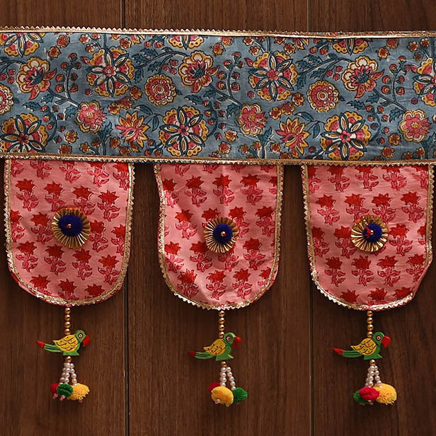 Handmade fabric toran for festive decor 144 - handcrafted