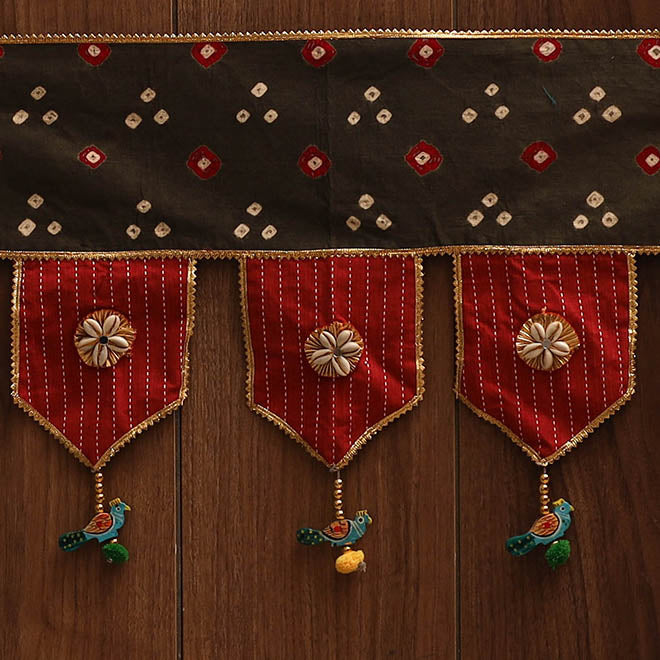 Handmade fabric toran for festive decor 146 - handcrafted