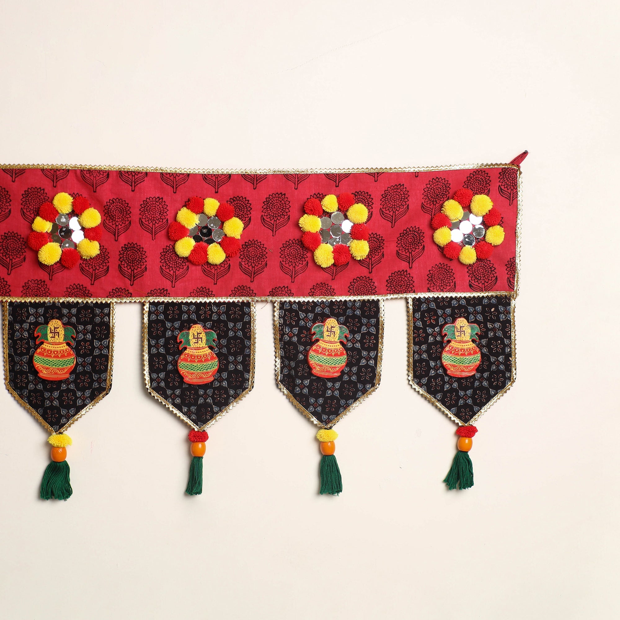 Handmade fabric toran for festive decor 15 - handcrafted