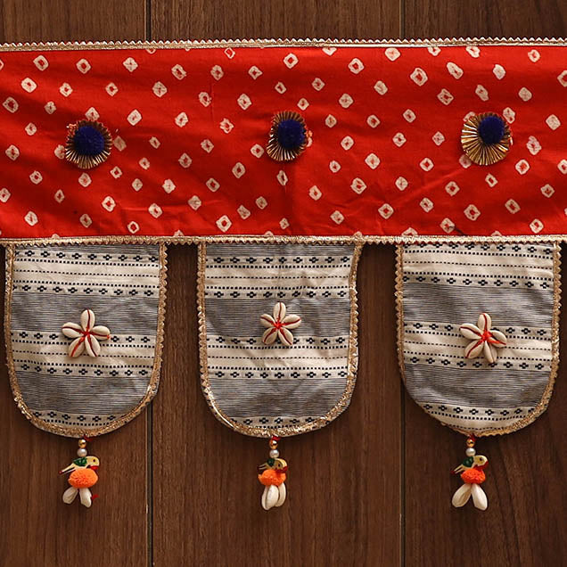 Handmade fabric toran for festive decor 151 - handcrafted