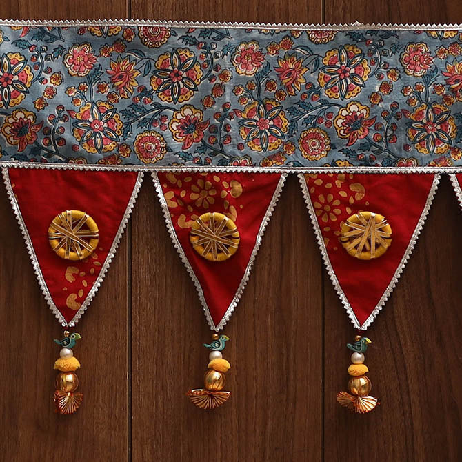 Handmade fabric toran for festive decor 152 - handcrafted